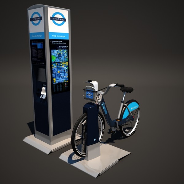 barclays cycle hire 3d max - Barclays Cycle Hire by cermaka